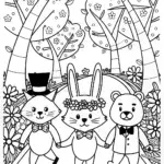 Easter Parade of Whimsical Creatures Coloring Page