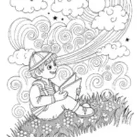 Luigi’s Moonlit Sketching Adventure Coloring Page