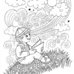 Luigi’s Moonlit Sketching Adventure Coloring Page