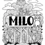 Milo’s Magical Name Adventure Coloring Page
