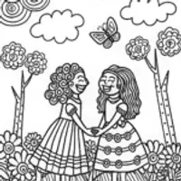 Mirabel and Isabela’s Magical Garden Coloring Page
