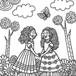 Mirabel and Isabela’s Magical Garden Coloring Page