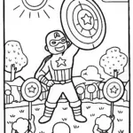 Captain America Shield Toss Coloring Page