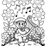 Mario’s Enchanted Music Garden Coloring Page