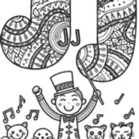 JJ’s Whimsical Musical Parade Coloring Page