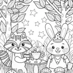The Enchanted Tea Party Coloring Page
