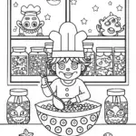 Goku’s Cosmic Culinary Adventure Coloring Page