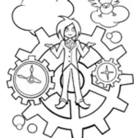 Riku’s Clockwork Adventure Coloring Page