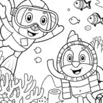 Bluey and Bingo’s Ocean Exploration Coloring Page