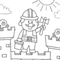 Bowser the cheerful construction buddy coloring page