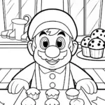 Mario’s Magical Bakery Adventure Coloring Page