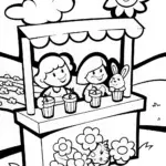 Summer’s Enchanted Lemonade Stand Coloring Page