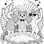 Sunset Dance Party Coloring Page