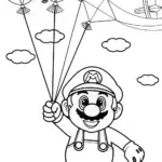 Mario’s Balloon Festival Coloring Page