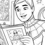 Miles Morales in the Sci-Fi Comic Lab Coloring Page