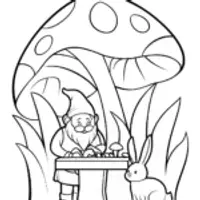Gnome Artisan in His Garden Coloring Page