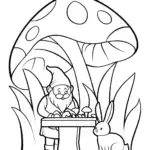 Gnome Artisan in His Garden Coloring Page