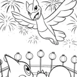 Lugia Festival Celebration Coloring Page