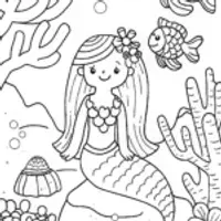 Mermaid Dream Weaver Coloring Page