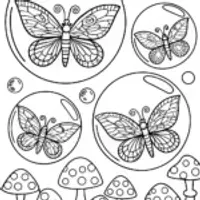 Butterflies in the Bubble Garden Coloring Page