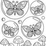 Butterflies in the Bubble Garden Coloring Page
