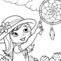 Strawberry Shortcake’s Berry Dreamcatcher Coloring Page