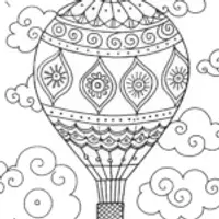 Whimsical Hot Air Balloon Coloring Page