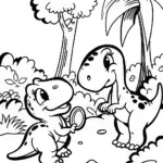 Dino Detective Adventure Coloring Page