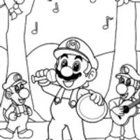 Mario’s Musical Adventure Coloring Page