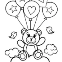 Bubbly Bear’s Balloon Adventure Coloring Page