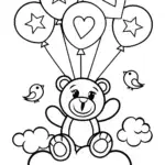 Bubbly Bear’s Balloon Adventure Coloring Page