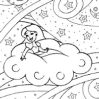 Jasmine’s Starry Dreamscape Coloring Page