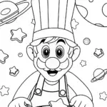 Luigi’s Cosmic Bakery Adventure Coloring Page