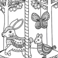 The Enchanted Spring Carousel Coloring Page