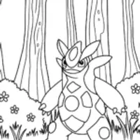 Zygarde’s Guardian Grove Coloring Page