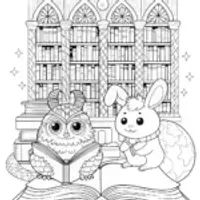 Squishmallow Scholars in the Enchanted Library