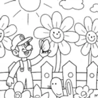 Luigi’s Garden Adventure Coloring Page