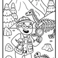 Blippi and the Great Dinosaur Discovery Coloring Page