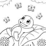 Charmander’s Cozy Garden Retreat Coloring Page