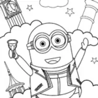 Minion’s Time-Traveling Adventure Coloring Page
