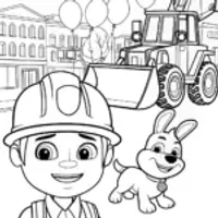 Blippi’s Colorful Construction Parade Coloring Page
