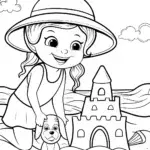 Summer Starry Seaside Adventure Coloring Page