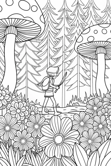 A coloring page of Demon Slayer Adventure Coloring Page