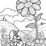 Mario’s Magical Garden Adventure Coloring Page