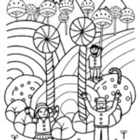 Rainbow High Students in a Candyland Coloring Page