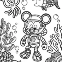 Mickey Mouse’s Underwater Adventure Coloring Page