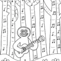 Huggy Wuggy’s Musical Adventure Coloring Page