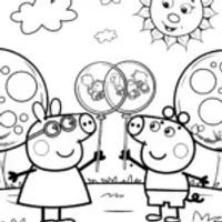 Peppa Pig’s Bubble Adventure Coloring Page