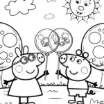 Peppa Pig’s Bubble Adventure Coloring Page