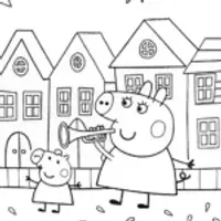 Peppa Pig’s Magical Music Parade Coloring Page